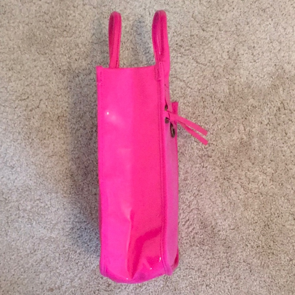 Neiman Marcus Hot Pink Vinyl/Canvas Small Tote - Picture 6 of 8